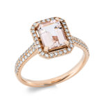 Farbstein 4er-Krappe Rosegold 18kt 0,27 Diamantringe Farbstein 1,38 ct - 1DI14