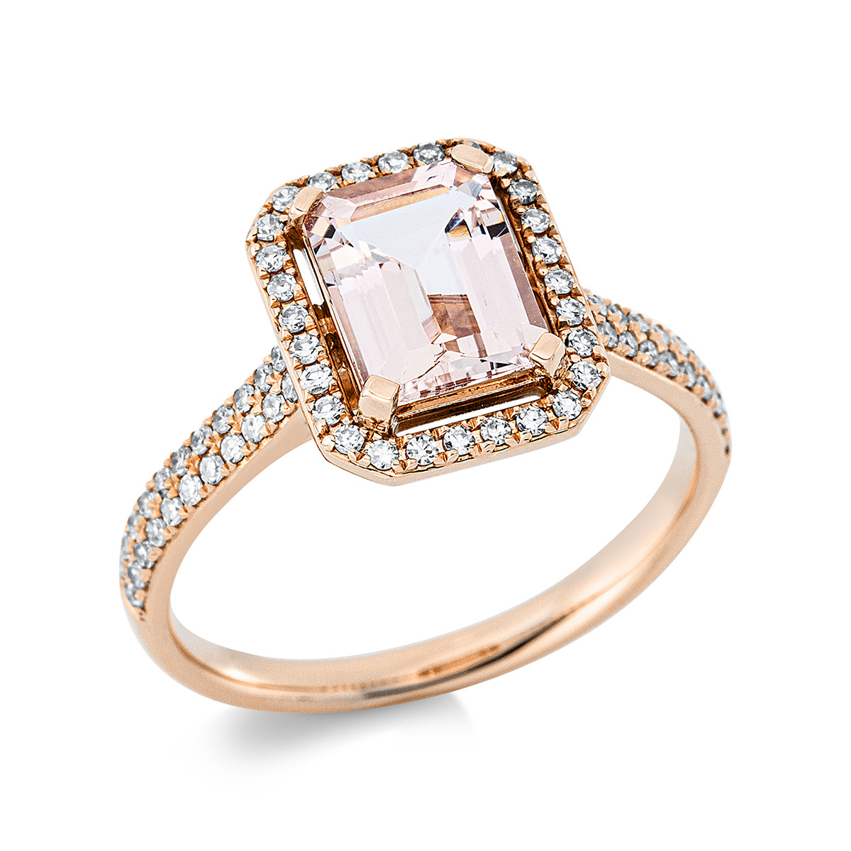 1DI14R Farbstein 4er-Krappe Rosegold 18kt 0,27 Diamantringe Farbstein 1,38 ct - 1DI14 – Bild 1
