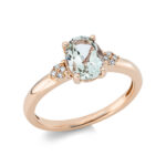Farbstein 4er-Krappe Rosegold 18kt 0,03 Diamantringe Farbstein 1,15 ct - 1DI18