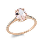 Farbstein 4er-Krappe Rosegold 18kt 0,09 Diamantringe Farbstein 1,58 ct - 1DI29