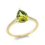 Farbstein 3er-Krappe Gelbgold 18kt 0,09 Diamantringe Farbstein 1,81 ct - 1DI31