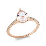 Farbstein 3er-Krappe Rosegold 18kt 0,09 Diamantringe Farbstein 1,27 ct - 1DI34
