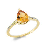 Farbstein 3er-Krappe Gelbgold 18kt 0,09 Diamantringe Farbstein 1,46 ct - 1DI43