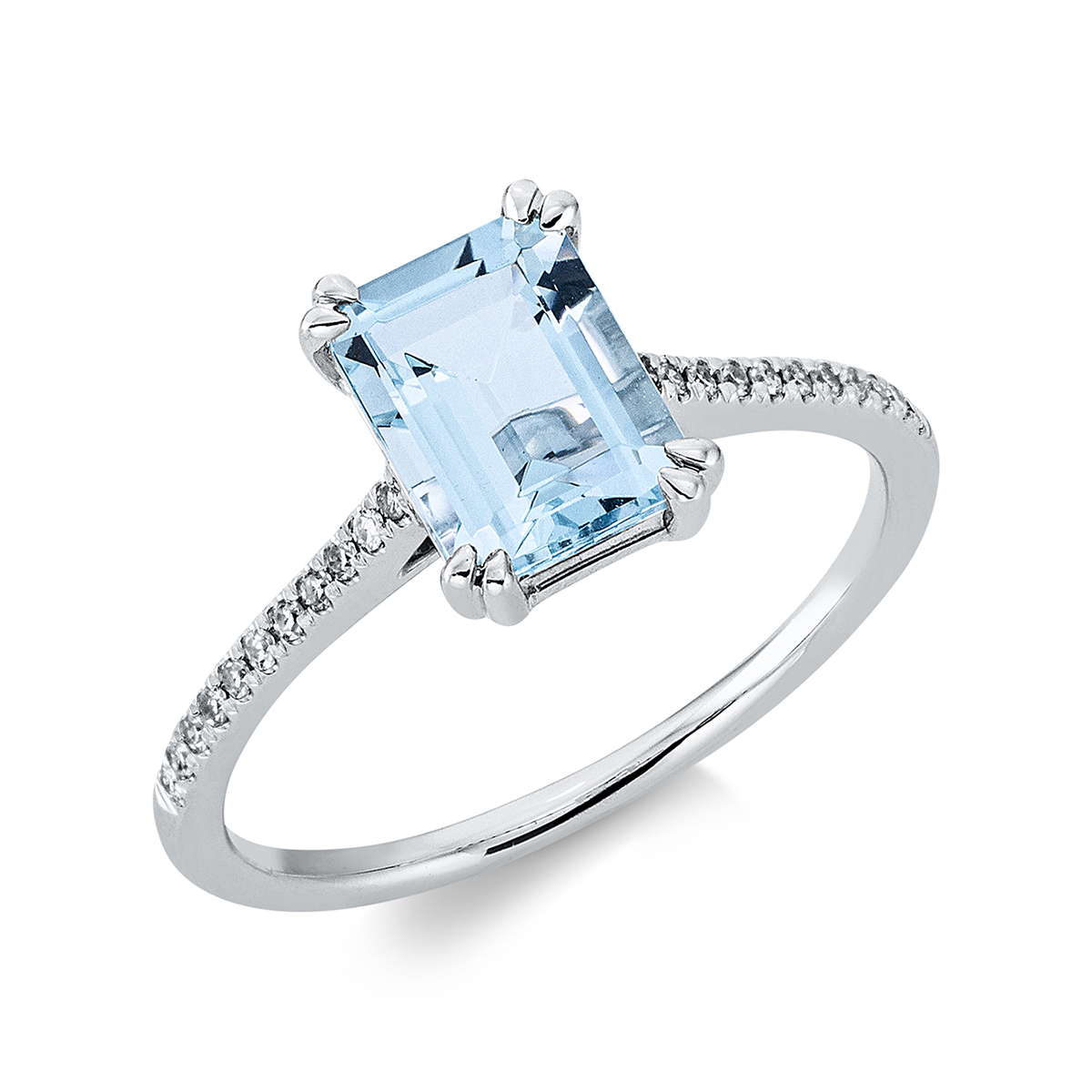 1DI65W Farbstein Weißgold 18kt 0,08 Diamantringe Farbstein 2,27 ct - 1DI65 – Bild 1