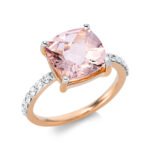 Farbstein 4er-Krappe Rosegold 18kt 0,25 Diamantringe Farbstein 4,14 ct - 1DJ15