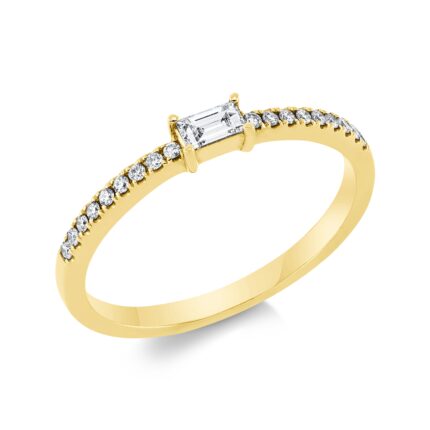 Solitaeire Gelbgold 18kt 0,21 Diamantringe mit 19 Diamanten - 1DL44