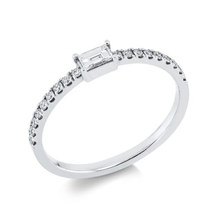 Baguette Weißgold 18kt 0,27 Diamantringe mit 19 Diamanten - 1DL45