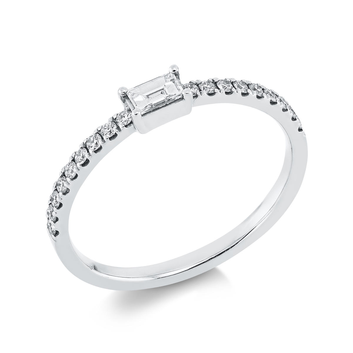 1DL45W Baguette Weißgold 18kt 0,27 Diamantringe mit 19 Diamanten - 1DL45 – Bild 1