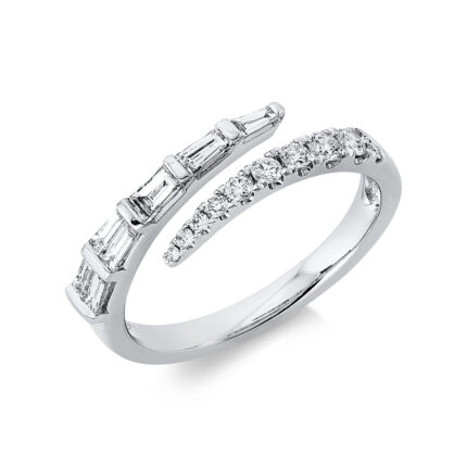 Baguette Weißgold 18kt 0,51 Diamantringe mit 18 Diamanten - 1DN51