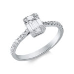 Baguette Weißgold 18kt 0,46 Diamantringe mit 28 Diamanten - 1DO52
