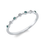 Farbstein Weißgold 18kt 0,03 Diamantringe Farbstein 0,04 ct - 1DP61