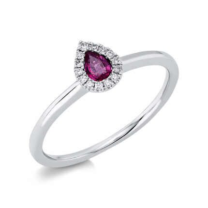 Farbstein Weißgold 18kt 0,05 Diamantringe Farbstein 0,18 ct - 1DQ69