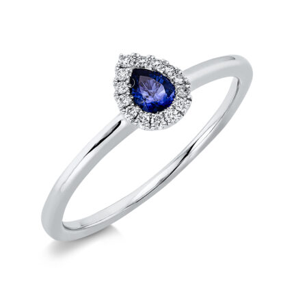 Farbstein Weißgold 18kt 0,06 Diamantringe Farbstein 0,21 ct - 1DQ70