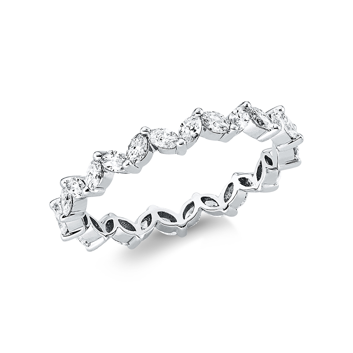 1DS15W Memoire Weißgold 18kt 0,83 Diamantringe mit 28 Diamanten - 1DS15 – Bild 1