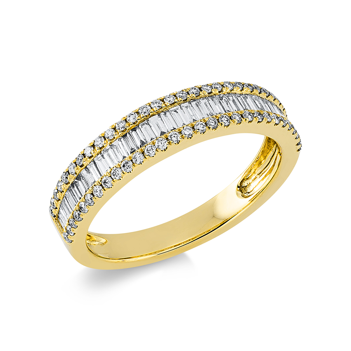 1DT65G Baguette Gelbgold 18kt 0,63 Diamantringe mit 97 Diamanten - 1DT65 – Bild 1
