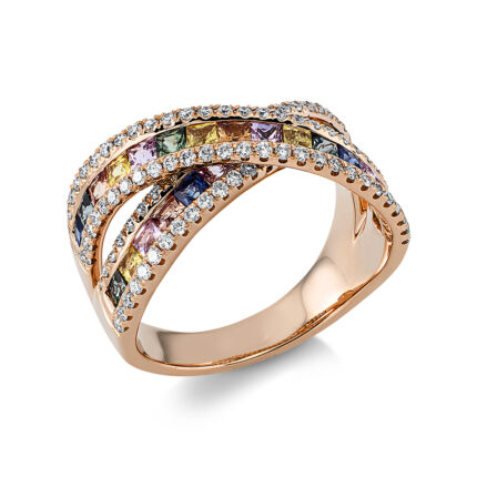 Farbstein Rosegold 18kt 0,55 Diamantringe Farbstein 1,78 ct - 1DU41