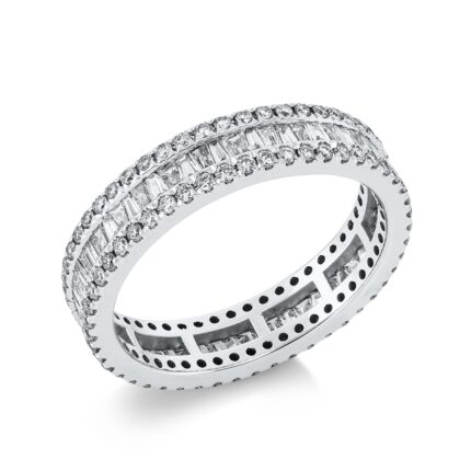 Baguette Weißgold 18kt 1,37 Diamantringe mit 168 Diamanten - 1DU87