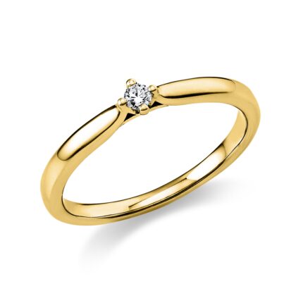 Solitaeire 4er-Krappe Gelbgold 18kt 0,05 Diamantringe mit 1 Diamanten - 1E231