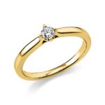 Solitaeire 4er-Krappe Gelbgold 18kt 0,15 Diamantringe mit 1 Diamanten - 1E234