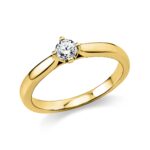 Solitaeire 4er-Krappe Gelbgold 18kt 0,20 Diamantringe mit 1 Diamanten - 1E235