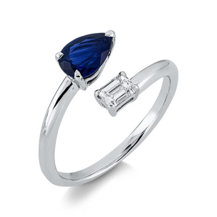 Farbstein Weißgold 18kt 0,26 Diamantringe Farbstein 0,95 ct - 1EA39