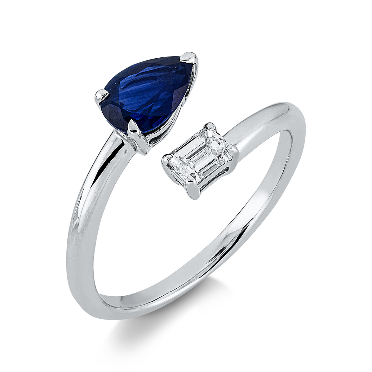 1EA39W Farbstein Weißgold 18kt 0,26 Diamantringe Farbstein 0,95 ct - 1EA39 – Bild 1