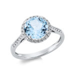 Farbstein Weißgold 18kt 0,19 Diamantringe Farbstein 2,9 ct - 1EB06