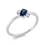 Farbstein 4er-Krappe Weißgold 18kt 0,08 Diamantringe Farbstein 0,32 ct - 1EC30