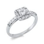 Solitaeire Weißgold 18kt 1,01 Diamantringe mit 21 Diamanten - 1EC81