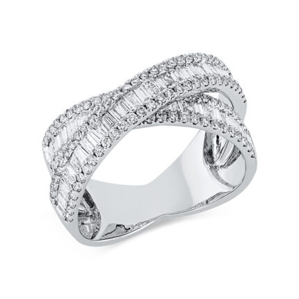 Baguette Weißgold 18kt 1,29 Diamantringe mit 166 Diamanten - 1EF01