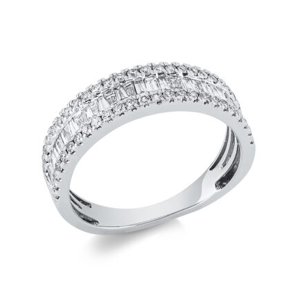 Baguette Weißgold 18kt 0,76 Diamantringe mit 81 Diamanten - 1EF02