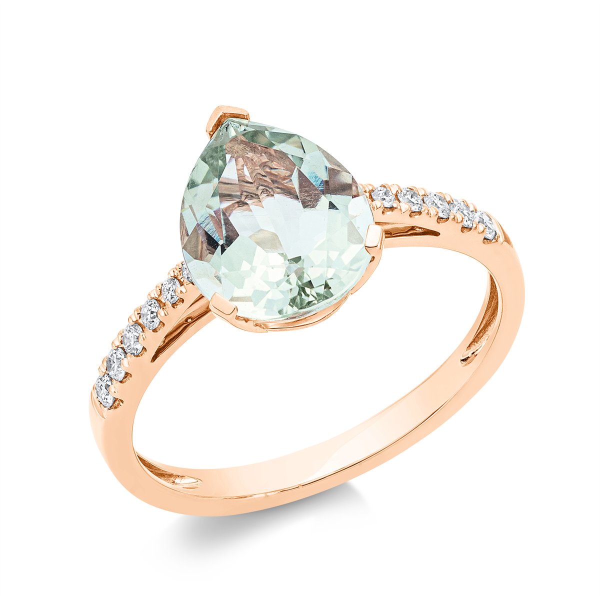 1EH38R Farbstein Rosegold 18kt 0,14 Diamantringe Farbstein 2,3 ct - 1EH38 – Bild 1