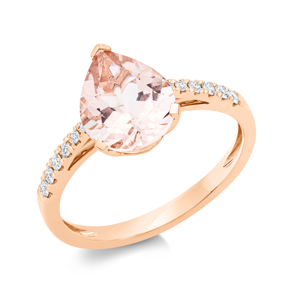 1EH40R Farbstein Rosegold 18kt 0,14 Diamantringe Farbstein 1,9 ct - 1EH40 – Bild 1
