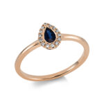 Farbstein Rosegold 18kt 0,06 Diamantringe Farbstein 0,19 ct - 1EJ35
