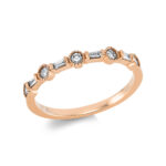 Baguette Rosegold 18kt 0,25 Diamantringe mit 9 Diamanten - 1EJ54