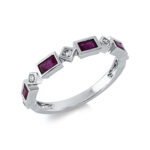 Farbstein Weißgold 18kt 0,10 Diamantringe Farbstein 0,68 ct - 1EM93