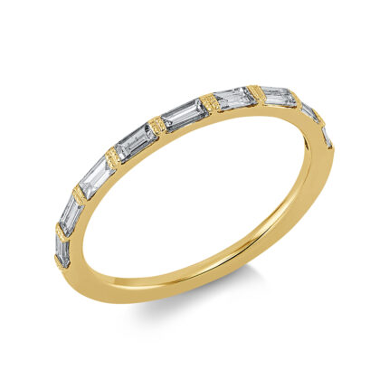 Baguette Gelbgold 18kt 0,38 Diamantringe mit 9 Diamanten - 1EN34