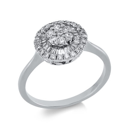 Baguette Weißgold 18kt 0,46 Diamantringe mit 55 Diamanten - 1EO02