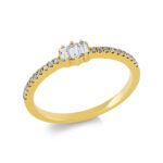 Baguette Gelbgold 18kt 0,23 Diamantringe mit 23 Diamanten - 1EQ57