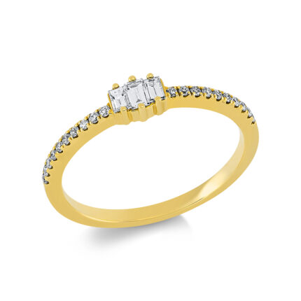 Baguette Gelbgold 18kt 0,23 Diamantringe mit 23 Diamanten - 1EQ57