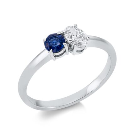 Farbstein Weißgold 18kt 0,32 Diamantringe Farbstein 0,29 ct - 1EZ05