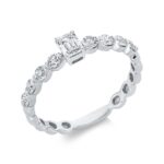 Solitaeire Weißgold 18kt 0,59 Diamantringe mit 9 Diamanten - 1FA08