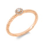 Solitaeire Rosegold 18kt 0,09 Diamantringe mit 13 Diamanten - 1FB02
