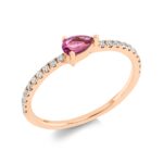 Farbstein Rosegold 18kt 0,15 Diamantringe Farbstein 0,22 ct - 1FD79