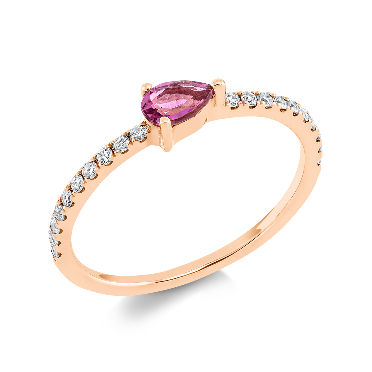 1FD79R Farbstein Rosegold 18kt 0,15 Diamantringe Farbstein 0,22 ct - 1FD79 – Bild 1