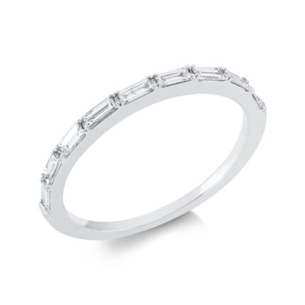 Baguette Weißgold 18kt 0,28 Diamantringe mit 9 Diamanten - 1FD86