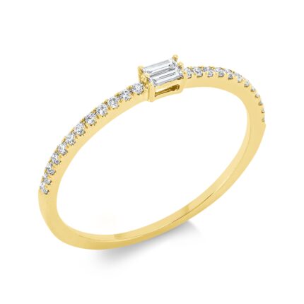 Baguette Gelbgold 18kt 0,15 Diamantringe mit 26 Diamanten - 1FG90