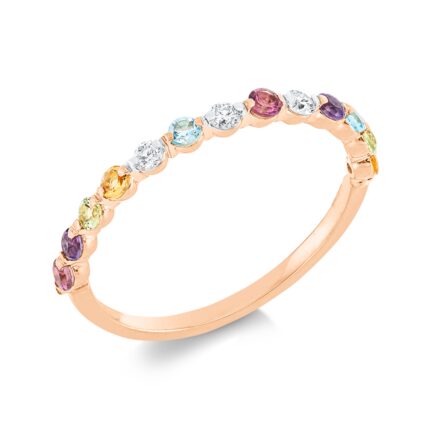Farbstein Rosegold 18kt 0,08 Diamantringe Farbstein 0,35 ct - 1FH15