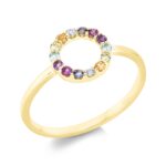 Farbstein Gelbgold 18kt 0,02 Diamantringe Farbstein 0,2 ct - 1FH16