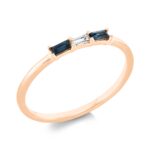 Farbstein Rosegold 18kt 0,04 Diamantringe Farbstein 0,16 ct - 1FH37